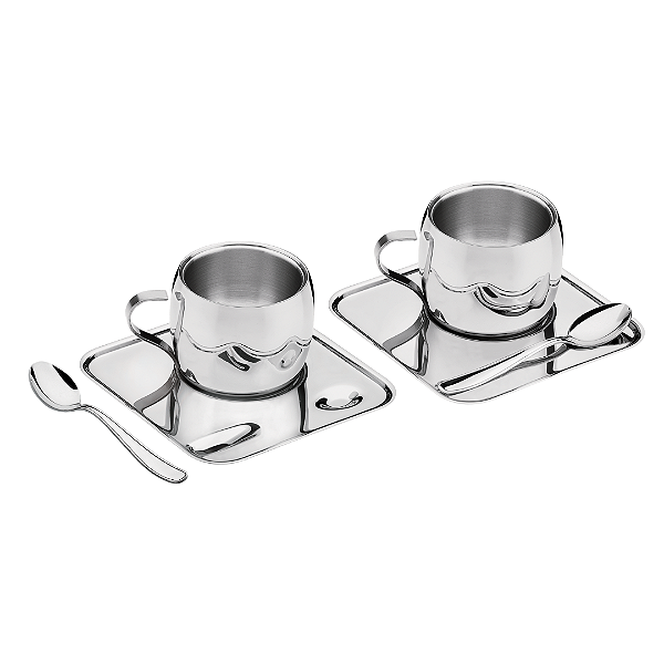 Conjunto de Xícaras para Café Tramontina Aço Inox Acabamento Brilho 6 Peças