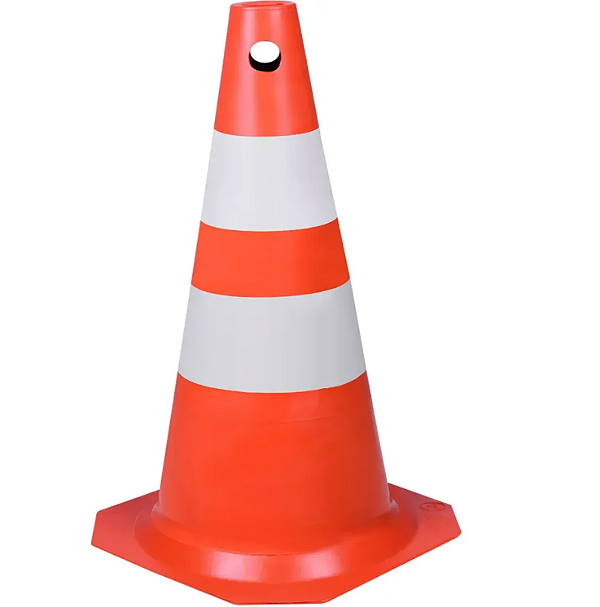 Cone de PVC Laranja/Branco 50cm Worker
