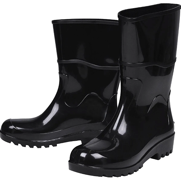 Bota de PVC N39 Preta Cano Medio Worker CA 43564