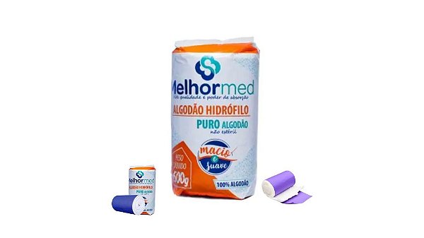Algodão Hidrófilo 500g Macio E Absorvente Anti-Sepsia