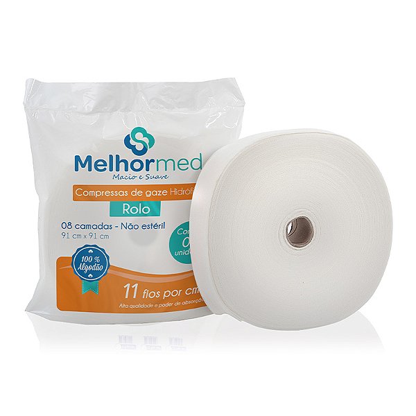 Compressa de Gaze em Rolo (Tipo Queijo) 91cm x 91m 9Fios - MELHORMED