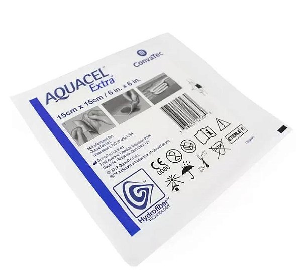 Aquacel Ag Extra 15 X 15 Cm Hydrofiber Com Prata - Convatec