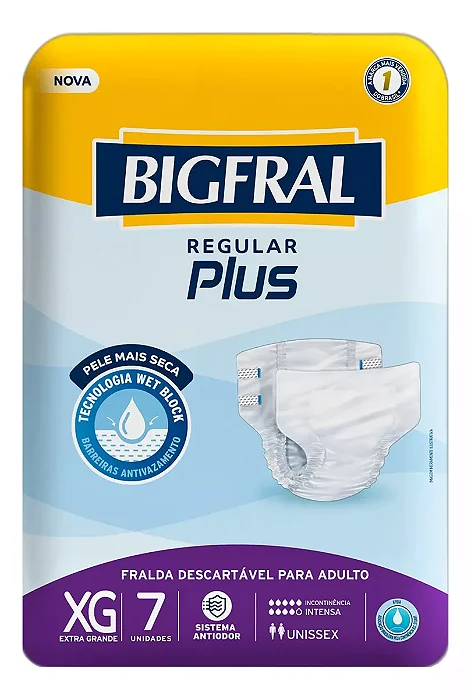 Fralda Descartavel Xg Regular Plus Pct 7 - Bigfral