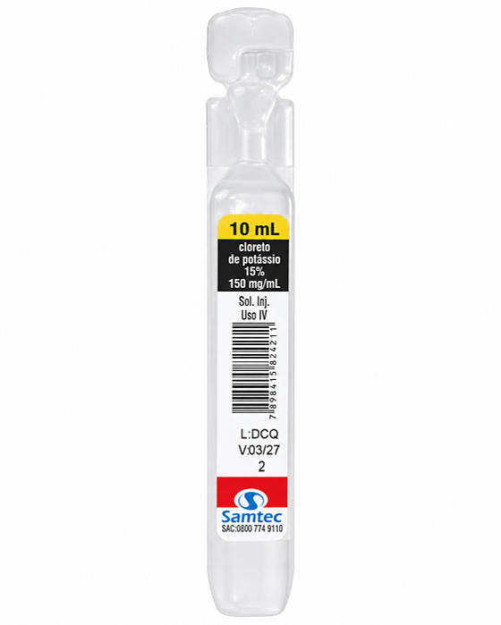 Cloreto De Potassio 15% 10ml - Samtec