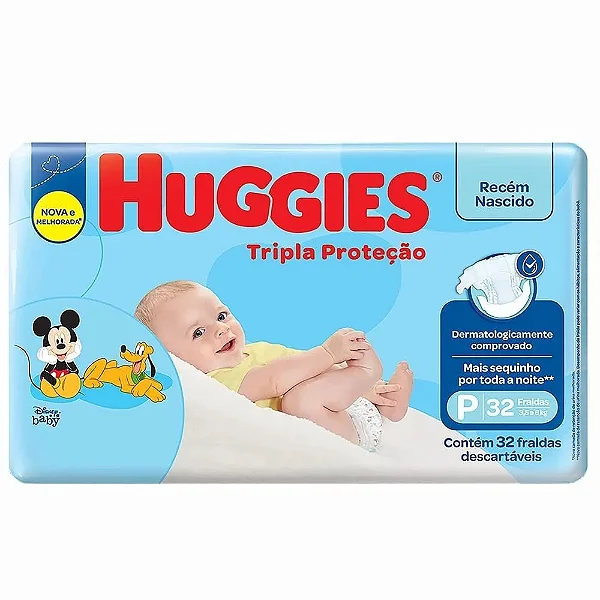 Fralda Descartavel Infantil P Pct 32 - Huggies