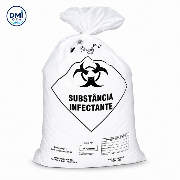 Saco De Lixo Hospitalar Infectante 50l Leitoso Com 100 Unidades - Araken