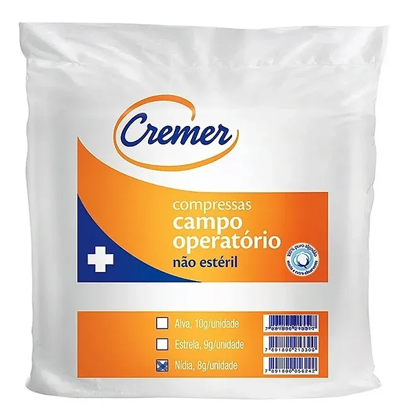 Campo Operatorio Nidia 8g 23 X 25cm Com 50 Unidades Não Estéril - Cremer