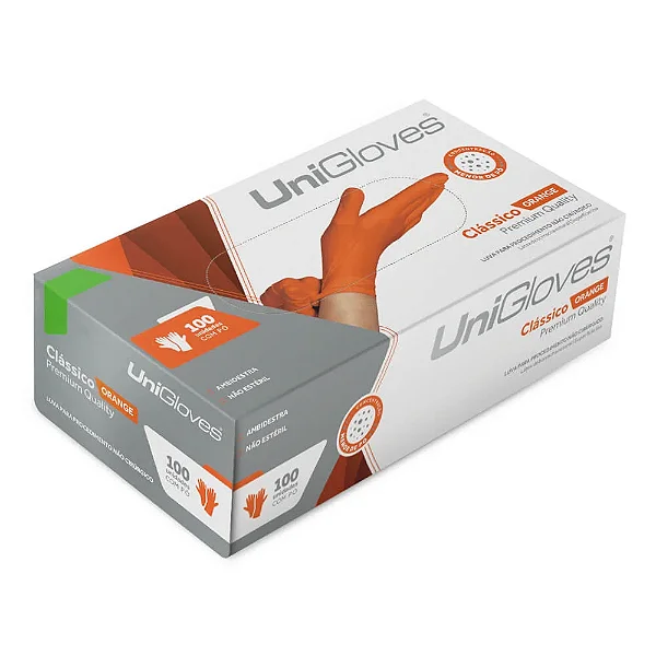 Luva Procedimento Laranja P Com Po - Uniglove