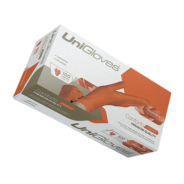 Luva Procedimento Com Pó Ep Laranja - Unigloves