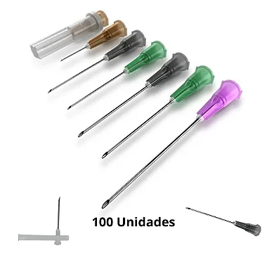 Agulha Descartável Hipodérmica 24g 20x5,5 Com 100 Unidades Sr