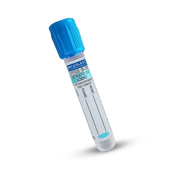 Tubo Para Coleta De Sangue Com Citrato De Sodio 3,6ml Tp Azul 100 Unidades