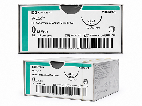 Fio V-loc 180 Azul 0 1/2 37mm 45cm Circulo Cilindrico Vlocn0326 - Covidien