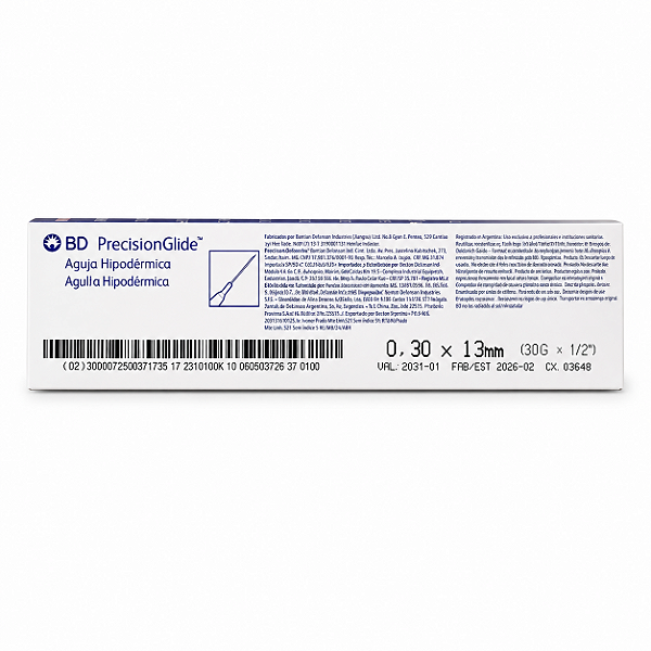 Agulha Descartável Hipodérmica 26g 13x0,3 1/2 Com 100 Unidades Bd