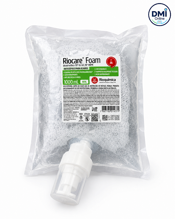 Antisséptico Riocare Foam 1000 Ml Refil Standard - Rioquimica