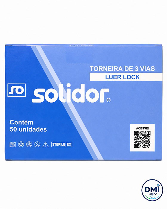 Torneira 3 Vias Luer Lock 1 unidade - Solidor