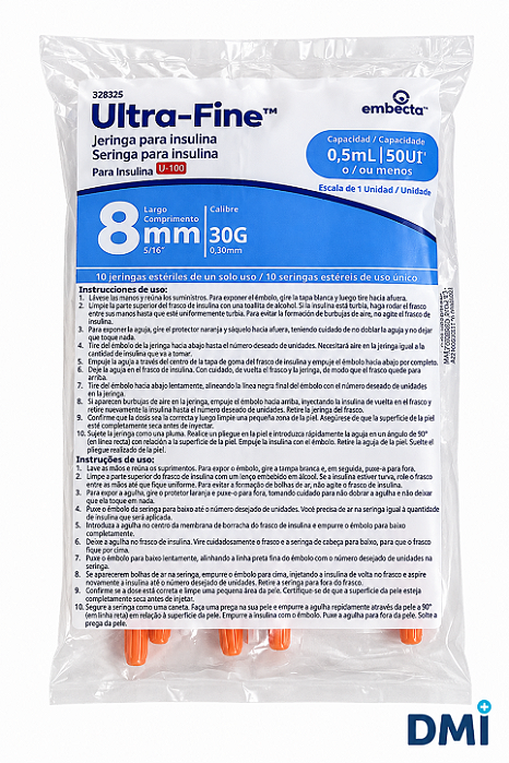 Seringa Ultra-Fine II 0,5 mL com Agulha 8 x 0,3 mm - EMBECTA