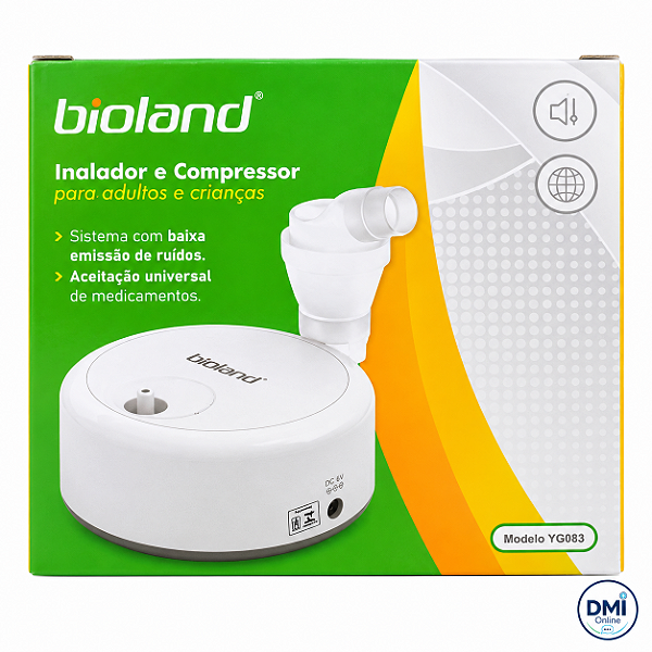 Inalador e Nebulizador Compressor YG083 - Adulto e Infantil - BIOLAND