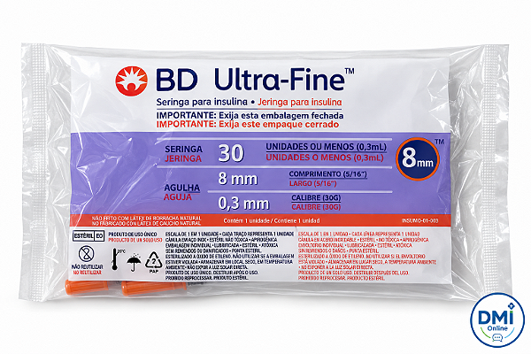 Seringa Ultra-Fine II 30 0,3 mL com Agulha 8 x 0,3 mm - BD