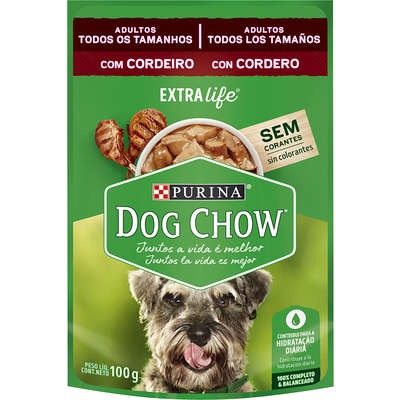 Dog Chow Sachê Adultos Todos Os Tamanhos Cordeiro 100g