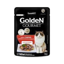 Golden Gourmet Gatos Castrados Carne, Abóbora E Arroz Integral 70g