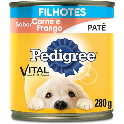 Pedigree Lata Filhotes Sabor Carne E Frango Patê 280g