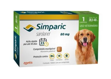 Simparic 20,1 A 40 Kg 1 Comprimido 80 Mg