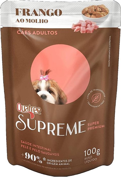 Quatree Supreme Sache Cães Adultos Frango 100g