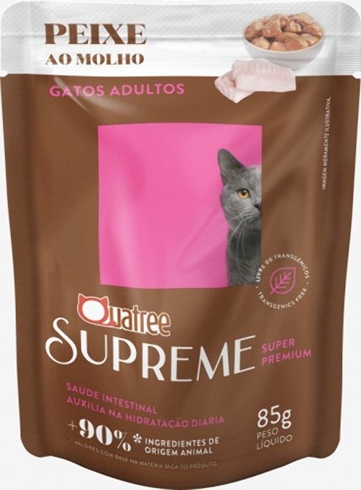 Quatree Supreme Sache Gatos Adultos Peixe 85g