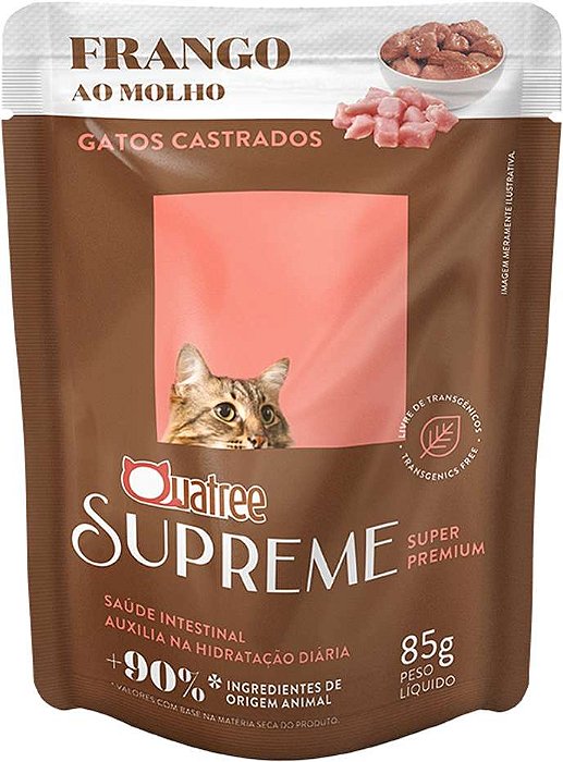 Quatree Supreme Sache Gatos Castrados Adultos Frango 85g