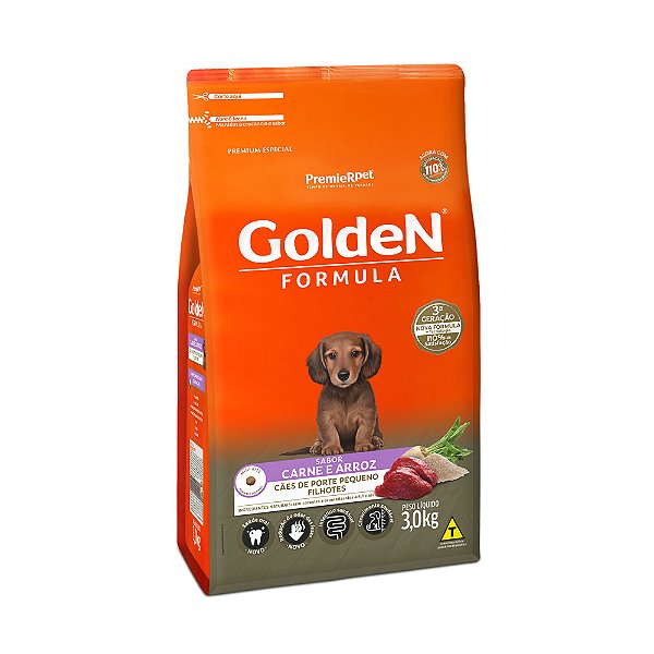 Golden Fórmula Cães Filhotes Mini Bits Carne E Arroz 3kg