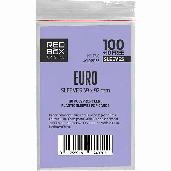 Sleeves Redbox Cristal Euro (59x92)