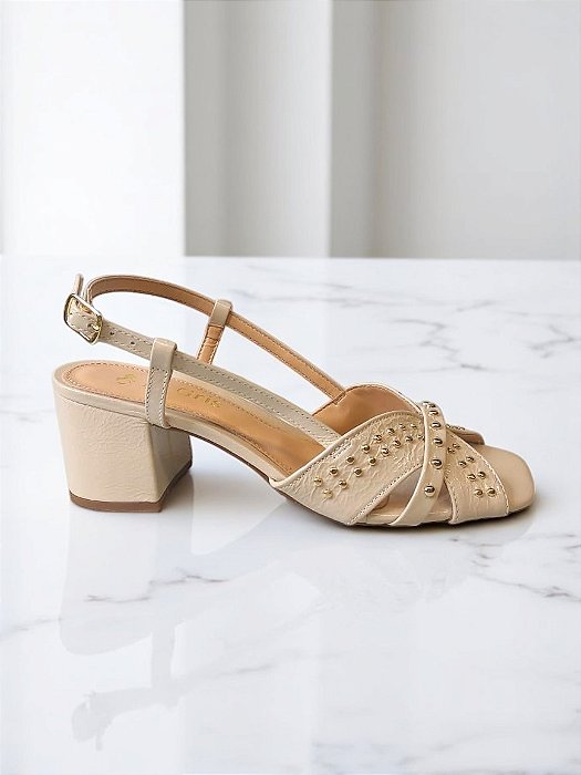 SANDALIA SALTO BLOCO OFF WHITE