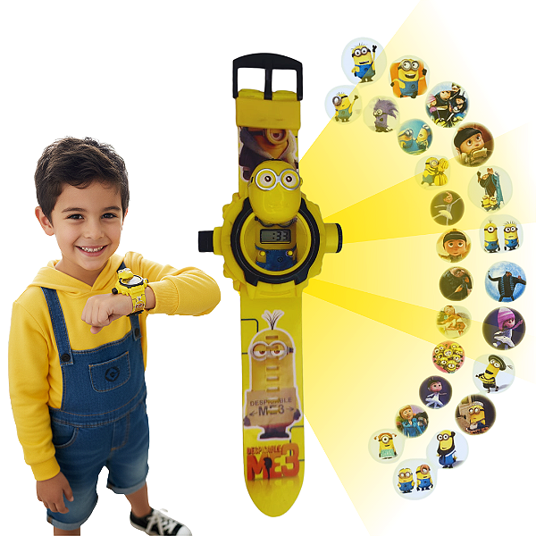 Relogio Infantil Digital Projetor Minions Infantil Meninos masculino