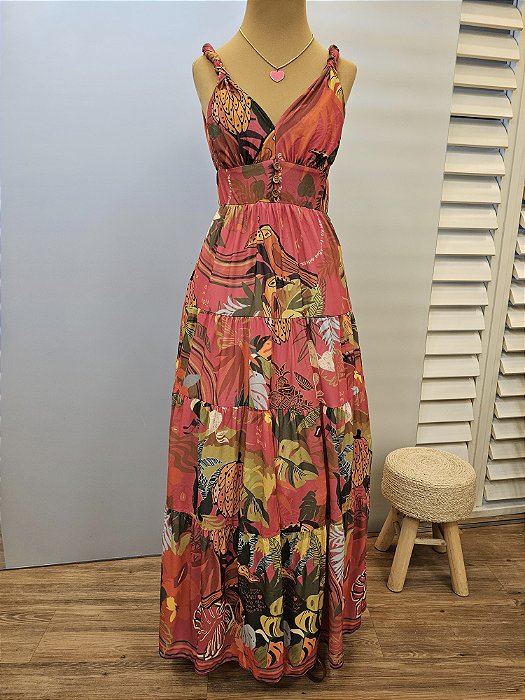 Vestido longo Revoada rosa pink