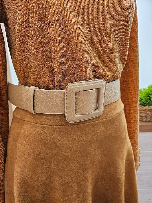 Cinto largo nude 100% couro