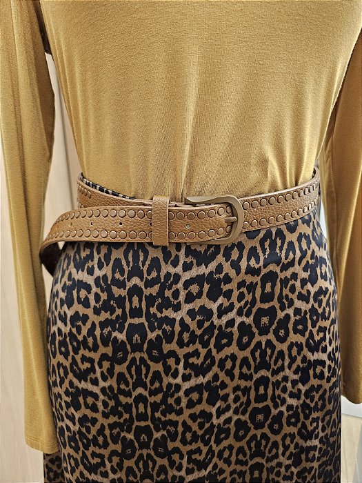 Cinto detalhado caramelo