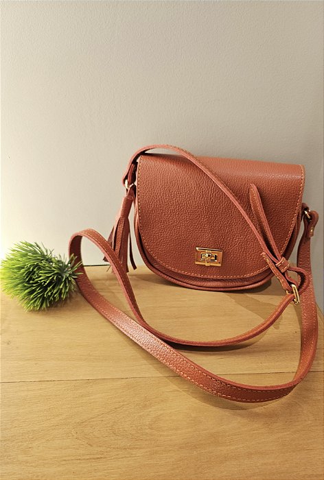 Bolsa mini 100% couro caramelo ✨️