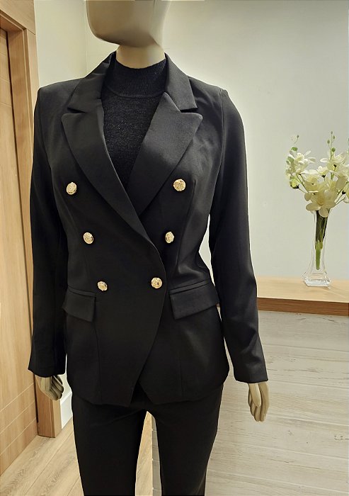 Blazer alfaiataria modelo Balmain preto 🖤