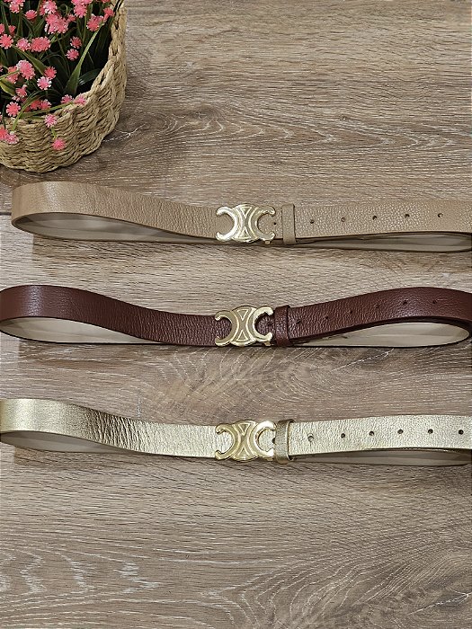 Cinto couro inspiração Celine