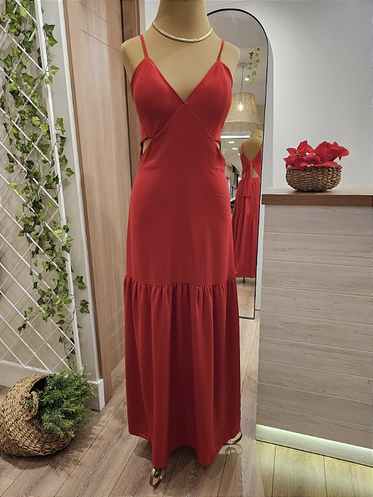 Vestido longo festa vermelho