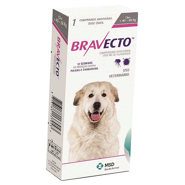 Bravecto 1400 Mg (40 - 56 Kg ) - Carrapaticida