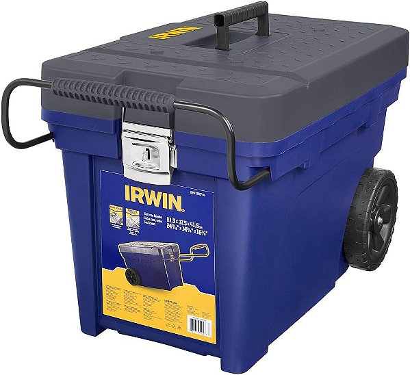 Caixa Organizadora Contractor com Rodas Irwin, Ideal para Organizar e Transportar Ferramentas, Suporta até 30kg