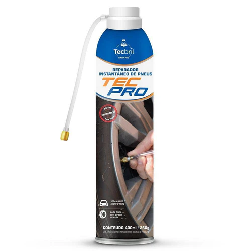 Reparador Pneu Instantâneo Tecpro Veda Enche Pneu 400ml 260g