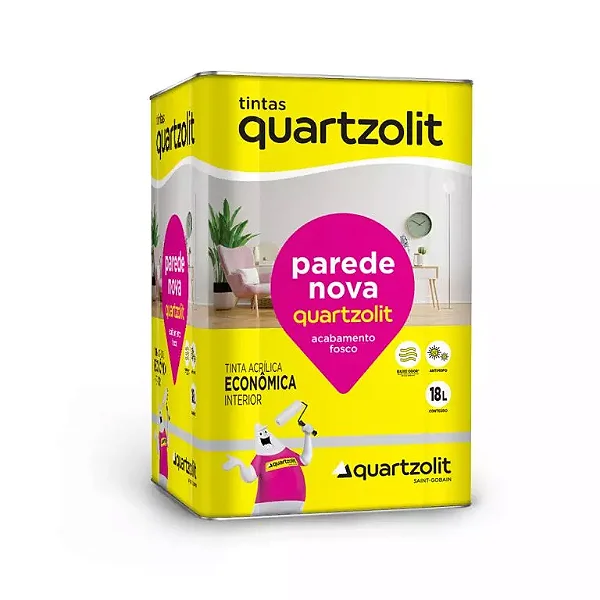 Tinta Acrílica Antimofo Econômica Fosco Quartzolit 18L Perola
