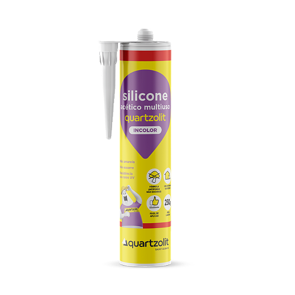 Silicone Acético Transparente Multiuso 250gr Quartzolit
