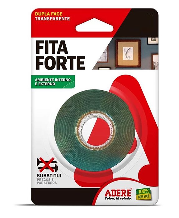 Fita Dupla Face Transparent 12mm-2m Adere Fixa Forte