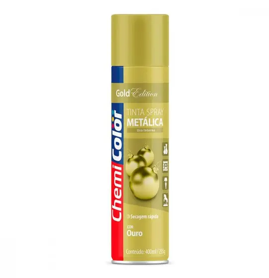 Tinta Spray Gold Ouro Metálica 400ml Multiuso Secagem Rápida