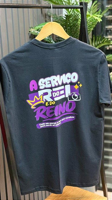 Camisa da Mídia - Preta "A serviço do Rei"