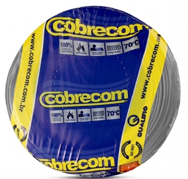Cabo Flexível 2,50mm 750V RL Com 100 Metros Cobrecom - CINZA