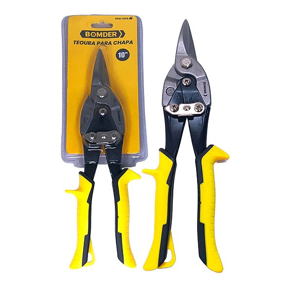 Tesoura para Cortar Chapa 25cm em Aço Liga com Cabo Ergonômico Antiderrapante
